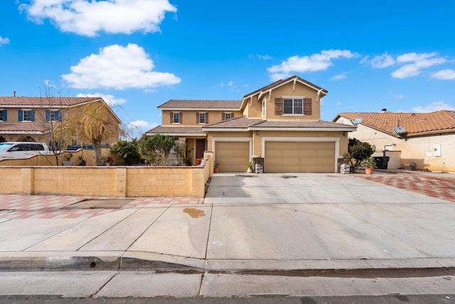 view of front of house with a garage