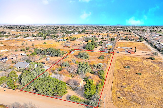 40836 W 36th St, Palmdale, CA 93551 - aerial view of sparsely populated area with property parcel outlined