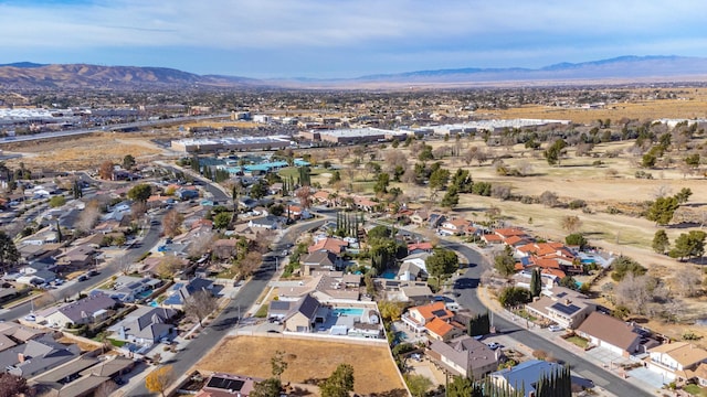 bird's eye view with a mountain view and a residential view