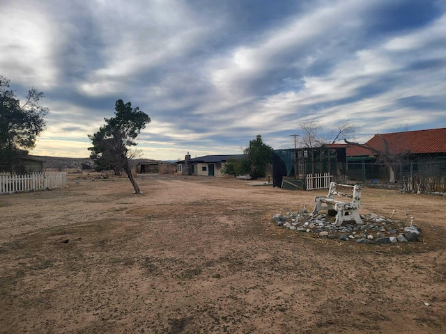 view of yard with fence