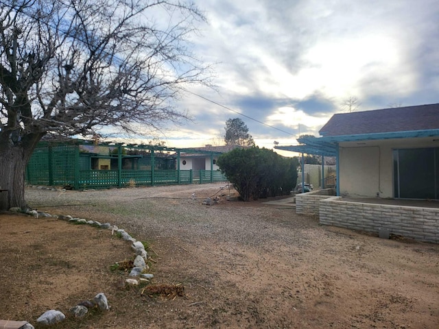 view of yard featuring fence