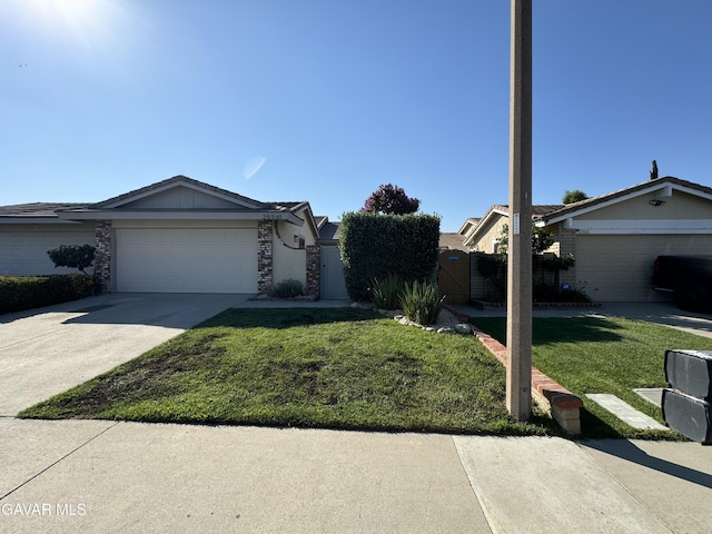 25561 Alicante Dr, Santa Clarita, CA 91355 - ranch-style house featuring concrete driveway, an attached garage, and a gate