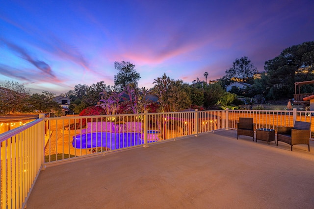 28367 Mount Stephen Ave, Santa Clarita, CA 91387 - patio terrace at dusk with a patio area