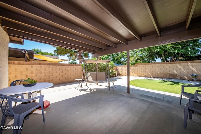 1037 Herzel Ave, Lancaster, CA 93535 - fenced backyard with a patio area