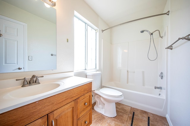 42443 Surrey Ct, Quartz Hill, CA 93536 - full bath with plenty of natural light, vanity, toilet, and shower / tub combination