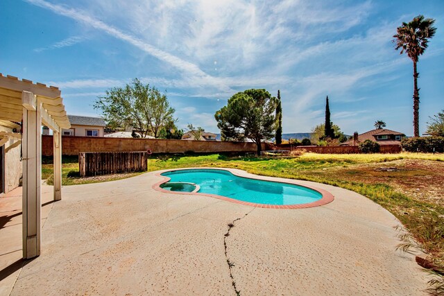 42443 Surrey Ct, Quartz Hill, CA 93536 - view of pool featuring a patio area and a pool with connected hot tub