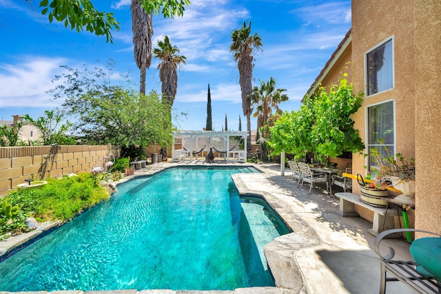 39884 Golfers Dr, Palmdale, CA 93551 - view of pool with a pergola, a fenced backyard, and a patio
