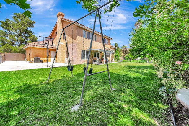 39884 Golfers Dr, Palmdale, CA 93551 - view of yard with a patio and central air condition unit