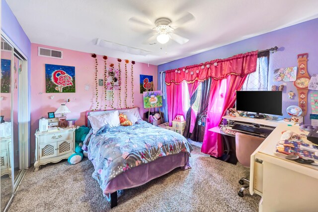 39884 Golfers Dr, Palmdale, CA 93551 - carpeted bedroom featuring ceiling fan