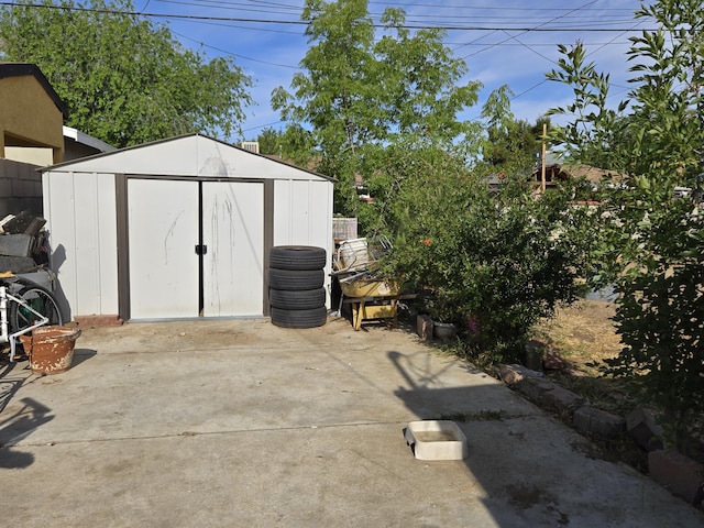 view of shed