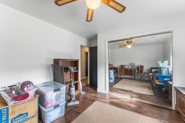 interior space featuring dark hardwood / wood-style floors