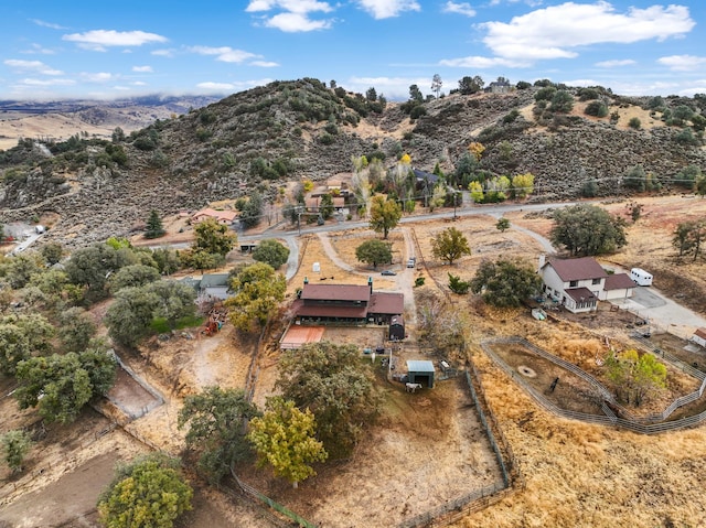 drone / aerial view with a mountain view