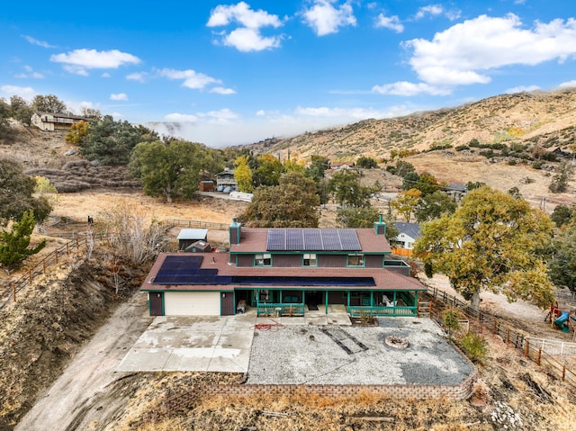 drone / aerial view with a mountain view