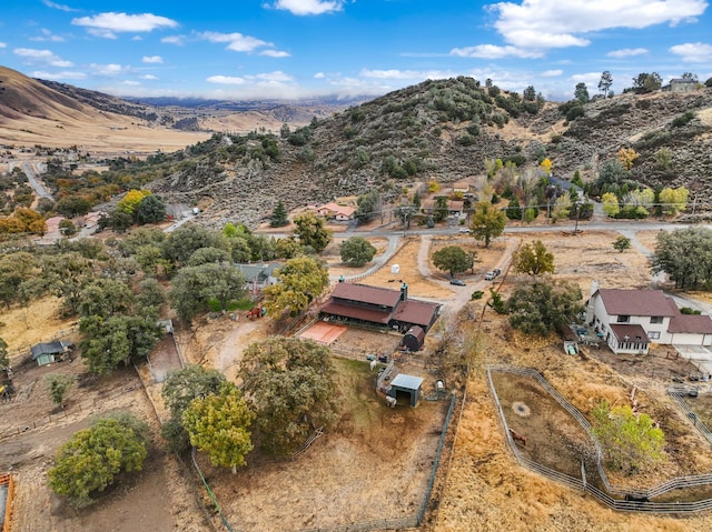 drone / aerial view with a mountain view