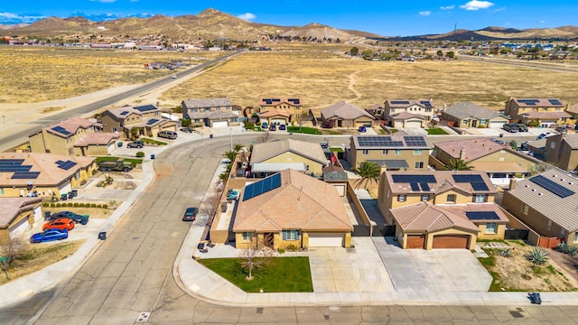 aerial view with a residential view and a mountain view
