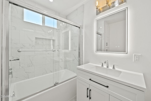 35114 E 82nd St Unit E, Littlerock, CA 93543 - bathroom with vanity and bath / shower combo with glass door