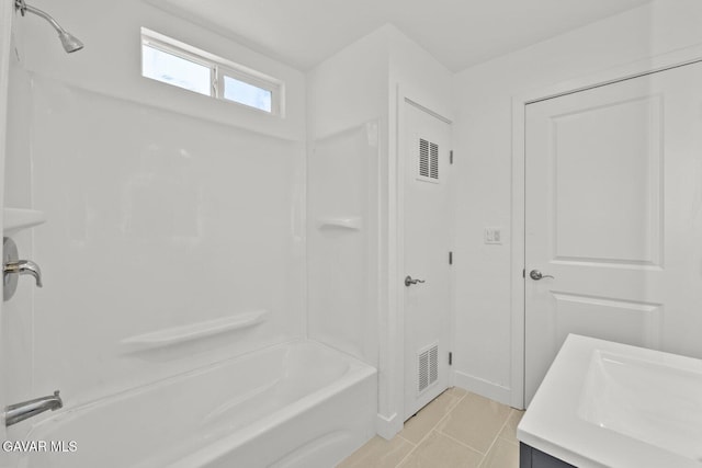 35114 E 82nd St Unit E, Littlerock, CA 93543 - bathroom featuring vanity, bathtub / shower combination, and tile patterned floors