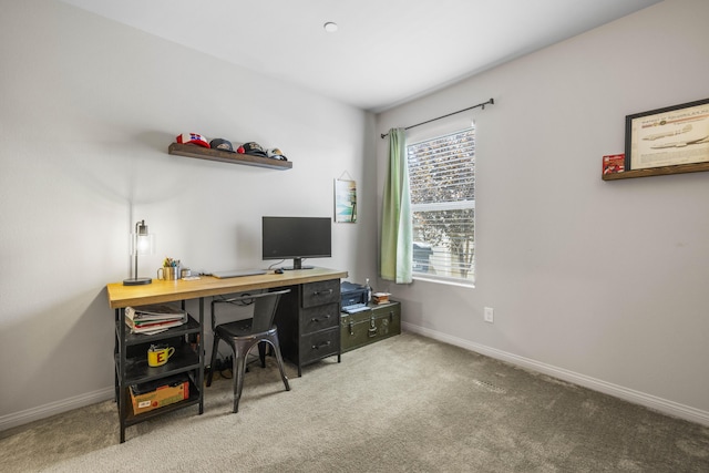 view of carpeted office