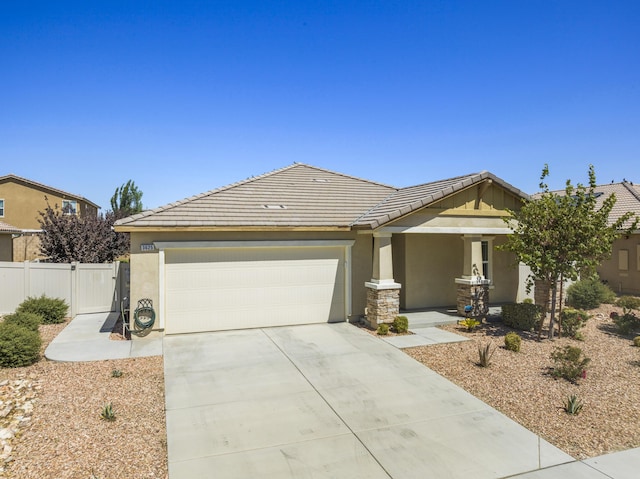 view of front of house with a garage