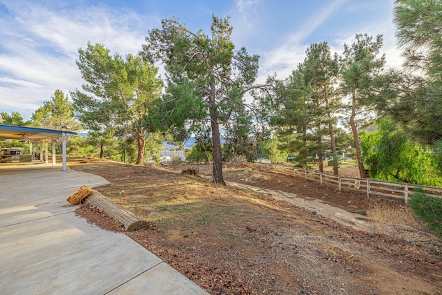 view of yard featuring fence