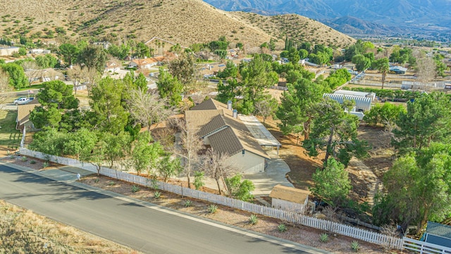 drone / aerial view with a mountain view