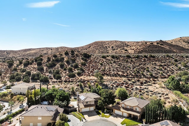 aerial view with a mountain view