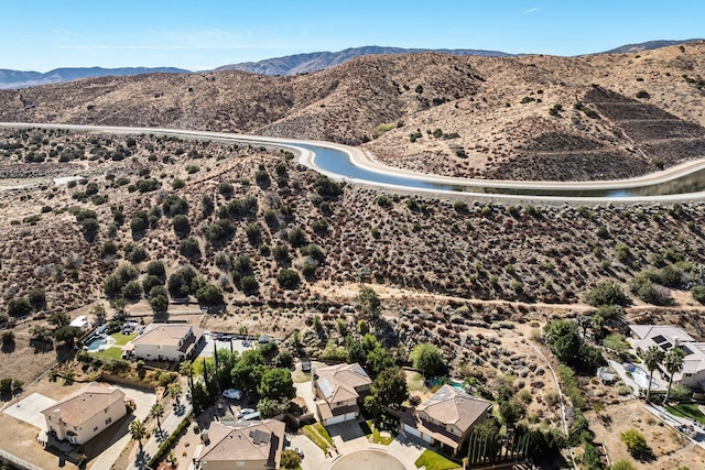 drone / aerial view with a mountain view