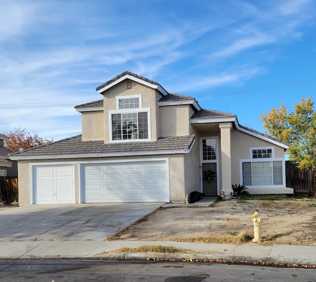 view of property featuring a garage