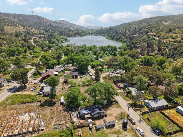 18133 Ellstree Dr, Lake Hughes, CA 93532 - drone / aerial view of a water and mountain view and a heavily wooded area