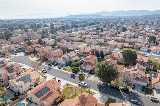 bird's eye view with a mountain view