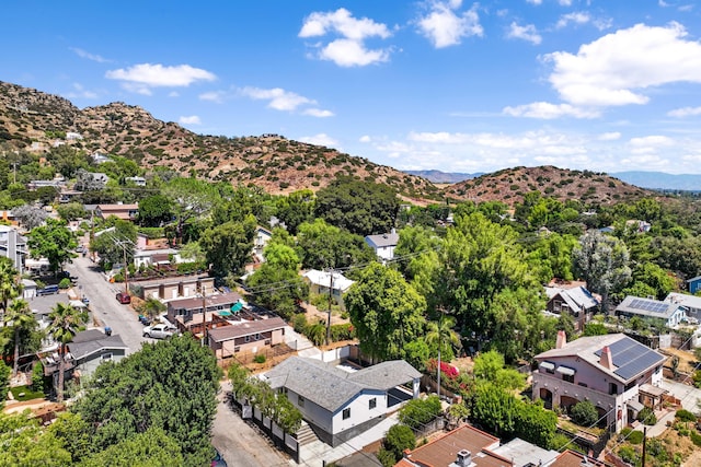 aerial view with a mountain view