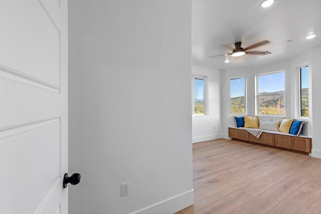 29181 Fawn Way, Tehachapi, CA 93561 - living area featuring baseboards, light wood-type flooring, a ceiling fan, and recessed lighting