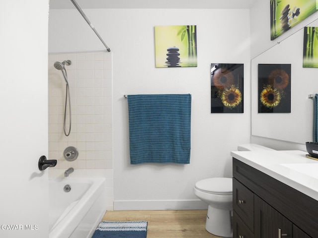 1324 Windermere Ct, Palmdale, CA 93551 - bathroom with vanity, bathtub / shower combination, and wood finished floors