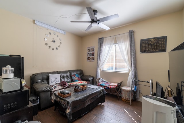 40947 Ridgegate Ln, Palmdale, CA 93551 - living area featuring a ceiling fan and wood finished floors