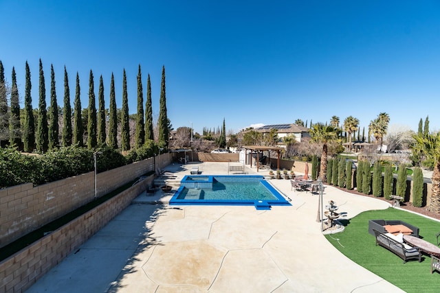 40947 Ridgegate Ln, Palmdale, CA 93551 - view of pool featuring a fenced backyard, a patio area, and a fenced in pool