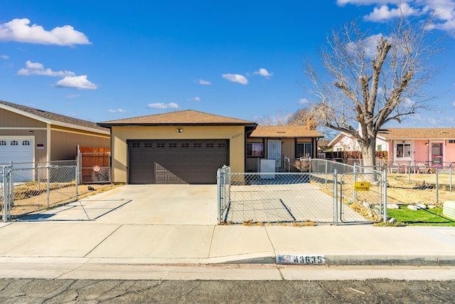 ranch-style home with a garage