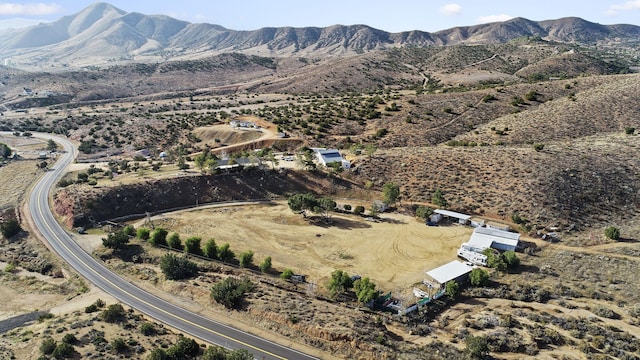 bird's eye view with a mountain view