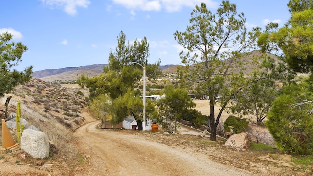 view of road with a mountain view
