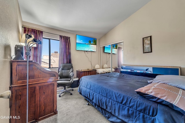 3628 Marilynn St, Lancaster, CA 93536 - carpeted bedroom featuring a closet and vaulted ceiling