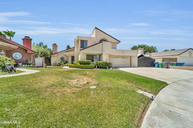 3628 Marilynn St, Lancaster, CA 93536 - view of front of property with a gate, concrete driveway, stucco siding, and an attached garage