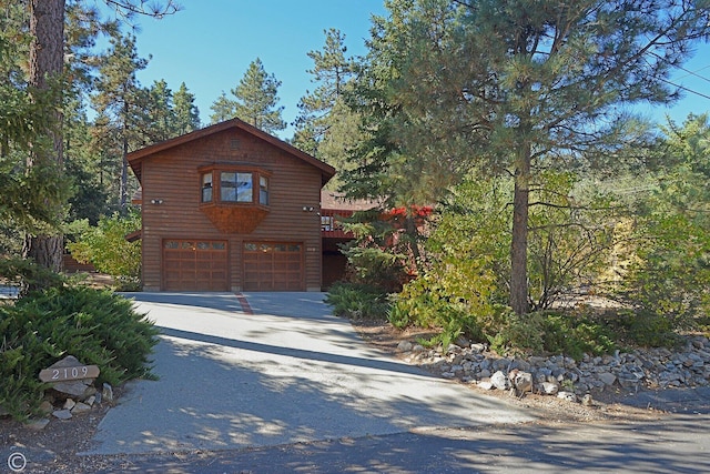 view of front of house with a garage