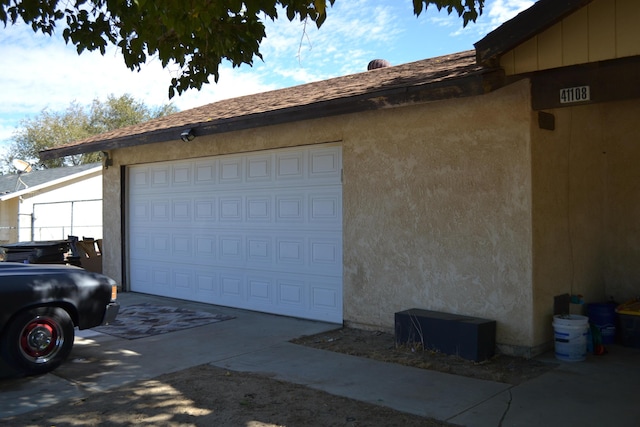 view of garage