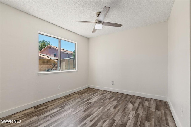 37623 E 49th St, Palmdale, CA 93552 - spare room featuring wood finished floors, a textured ceiling, and a ceiling fan