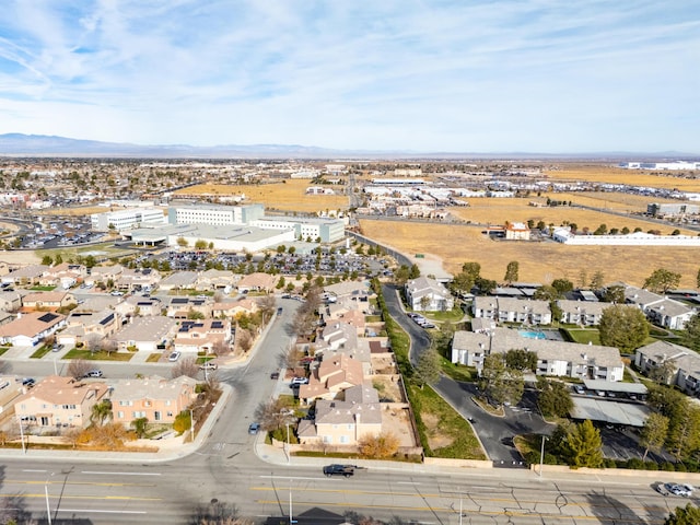 bird's eye view with a mountain view