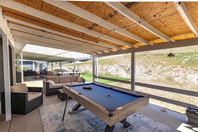 32722 Wagon Wheel Rd, Agua Dulce, CA 91390 - rec room with concrete flooring and billiards