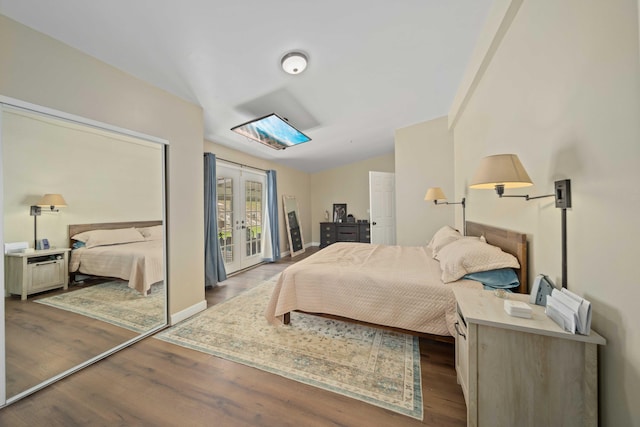 32722 Wagon Wheel Rd, Agua Dulce, CA 91390 - bedroom featuring french doors, wood finished floors, and access to exterior
