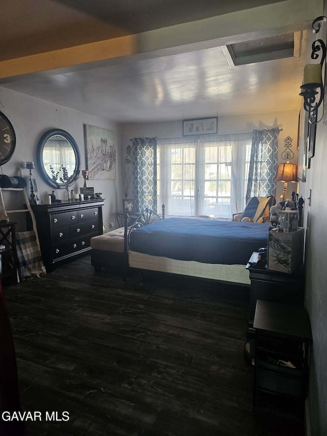 1283 W Lancaster Blvd, Lancaster, CA 93534 - bedroom with wood finished floors and attic access