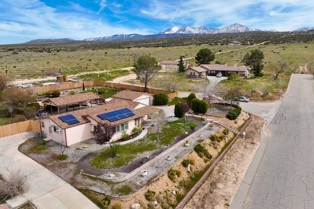 aerial view with a mountain view