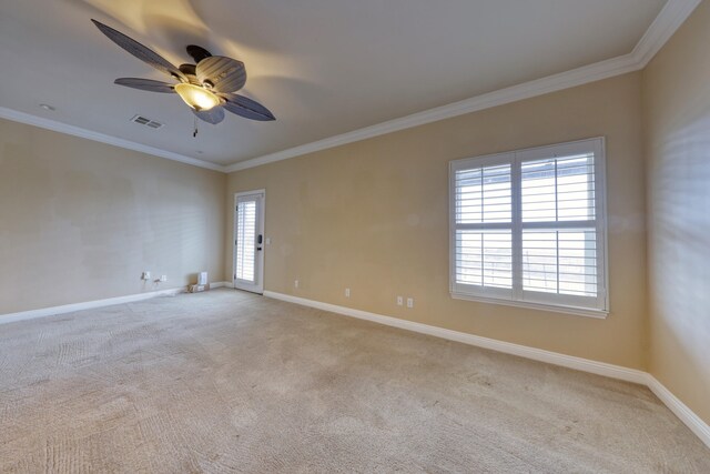 24281 Jacaranda Dr, Tehachapi, CA 93561 - spare room featuring visible vents, a healthy amount of sunlight, and crown molding