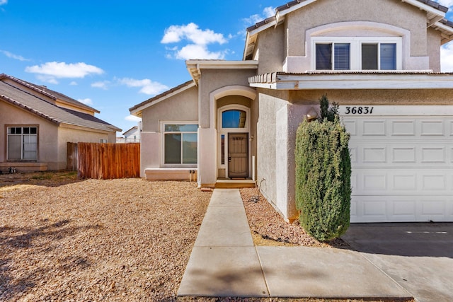 view of front of house with a garage